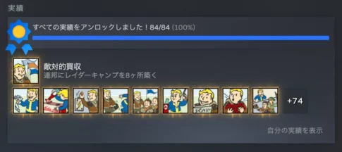 Fallout 4 実績コンプリート